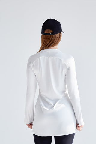 Long sleeve long fit white